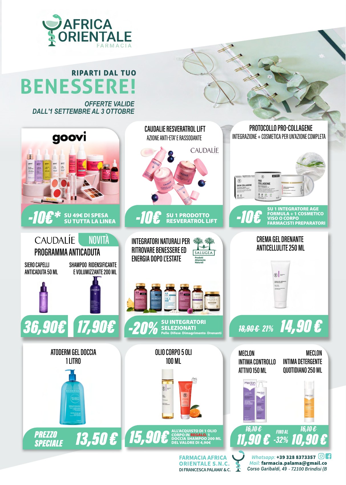 Volantino offerte settembre della Farmacia Africa Orientale, pagina 1